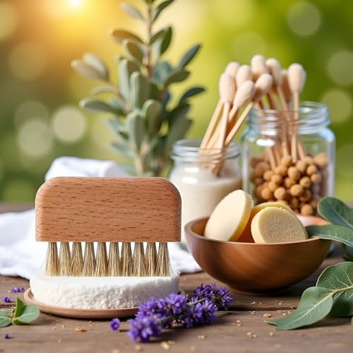 Natural Wooden Nail Brush Beech Wood Hand and Fingernail Scrub Brush
