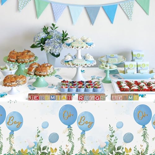 Blue Watercolor Baby Shower Tablecloths - 3 Pack Disposable Covers