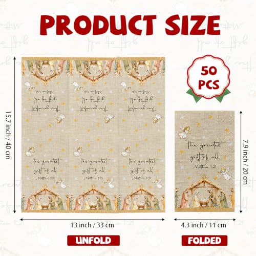Nativity Christmas Paper Napkins - Religious Holiday Dinner Guest Towels - Variation of THIS listing