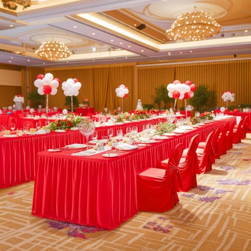 9ft Red Pleated Table Skirt for Rectangle Tables Wedding Party Banquet Decor - Variation of THIS listing