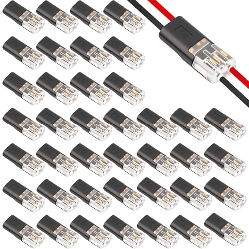 40-Pack Low Voltage 2-Pin Wire Connectors for LED Strips