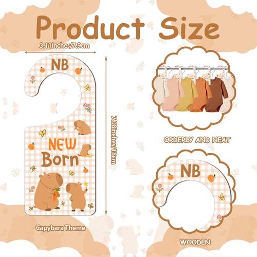 Capybara-Themed Baby Closet Dividers - 8PCS Wooden Organizer