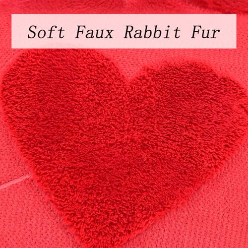 Arrow Heart Pillow Covers - Set of 2 Red 18x18 Plush Decor