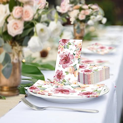 Fairooth 50-Pack Floral Paper Napkins, 3-Ply Watercolor Guest Hand Towels