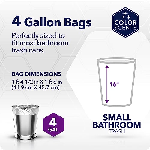 Color Scents 4 Gallon Peach Vanilla Scented Trash Bags - 60 Count Small Waste Bags with Twist Ties