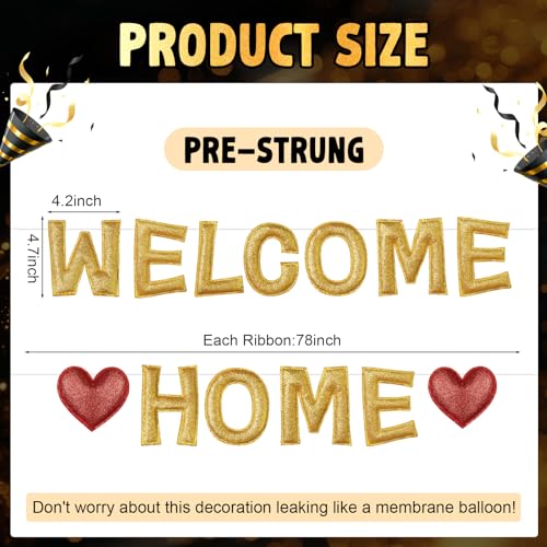 Colorful Rainbow Welcome Home Banner - Pre-strung Felt Garland