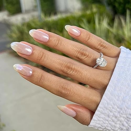 Fokostar White Pearl Chrome Nail Powder Solid Aurora Glitter Pigment