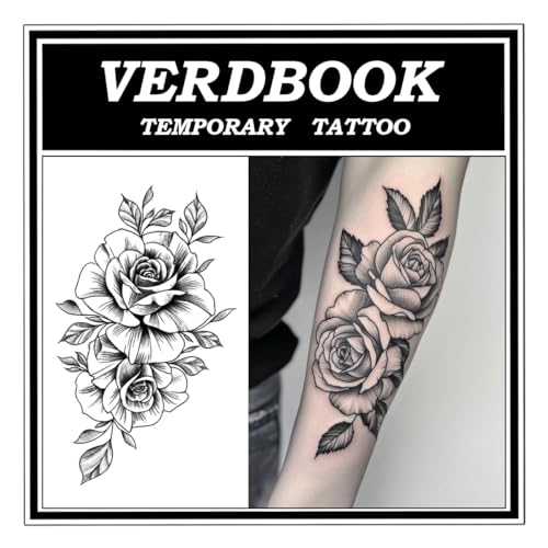 VERDBOOK Semi-Permanent Floral Cluster Temporary Tattoos (2 Sheets)