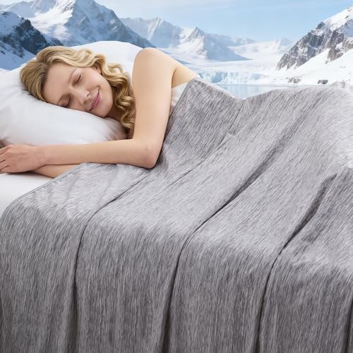 Cooling Blanket for Hot Sleepers - Breathable Throw, Dark Gray, 50"x70"
