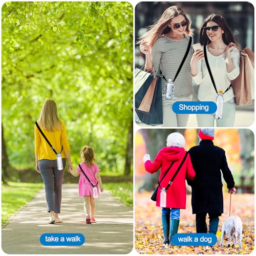 4 Pack Water Bottle Holder Lanyard, Adjustable Beverages Shoulder Strap for most 16.9 fl oz Bottles