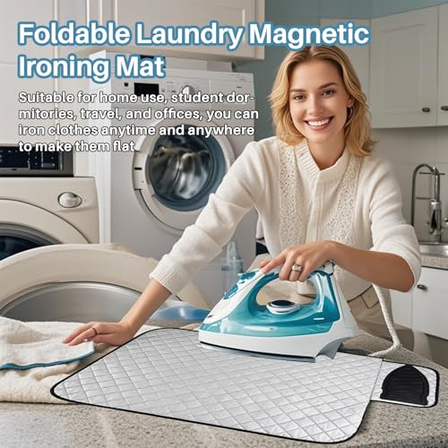RAINFLOW Magnetic Ironing Mat - Portable Heat-Resistant Tabletop Pad