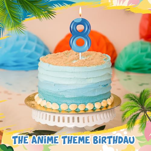 Blue Alien Monster Birthday Cake Candle Topper - 2.36"