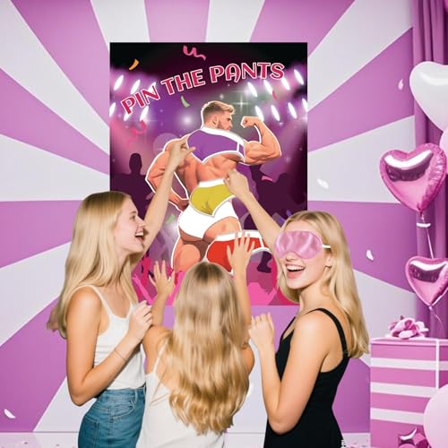 Pin The Pants On The Hunk Bachelorette Party Game with Blindfold