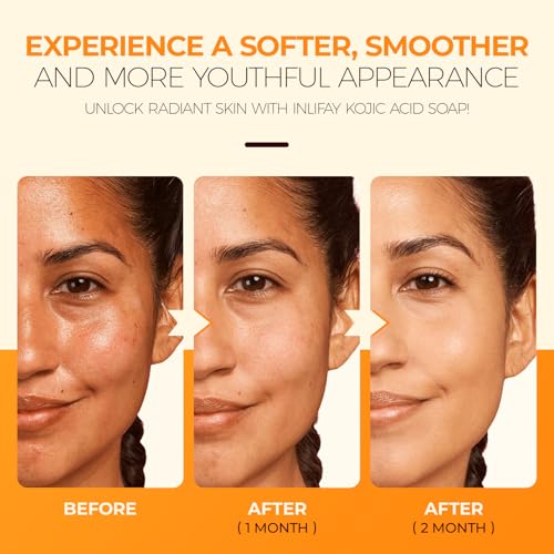 Inlifay Turmeric Kojic Acid Soap Dark Spot Corrector Bar 80g