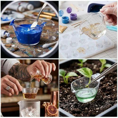 4-Pack Plastic Liquid Measuring Cups with Multi-Scale Markings