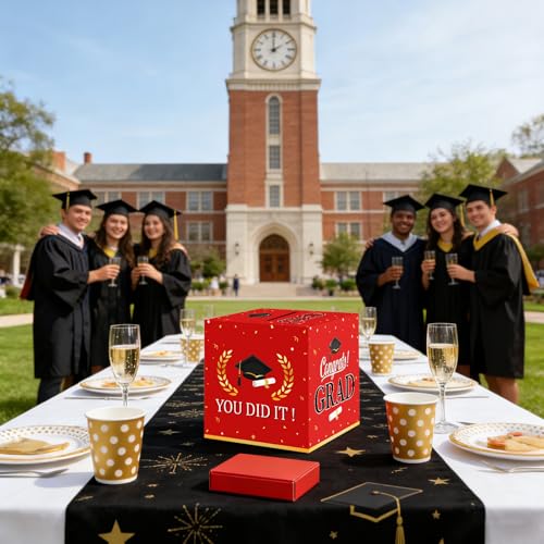 2026 Red Graduation Card Box – Elegant Party Decoration