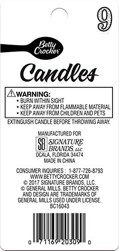 Betty Crocker #9 Green Birthday Candle - 3 Inch with Dots