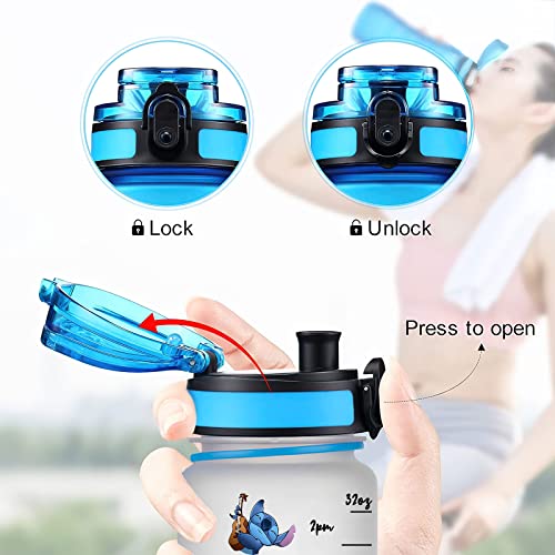 34HD Blue Replacement Lid and White Filter 32OZ Water Bottle, Leakproof with Silicone Sealing Ring, Lids Covers for 3.54in Diameter Water Bottle Christmas Gift