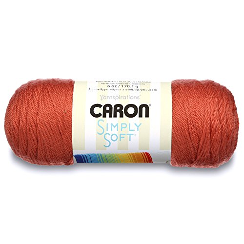 Caron Simply Soft Yarn - 100% Acrylic, Medium Gauge, 6 oz - Persimmon