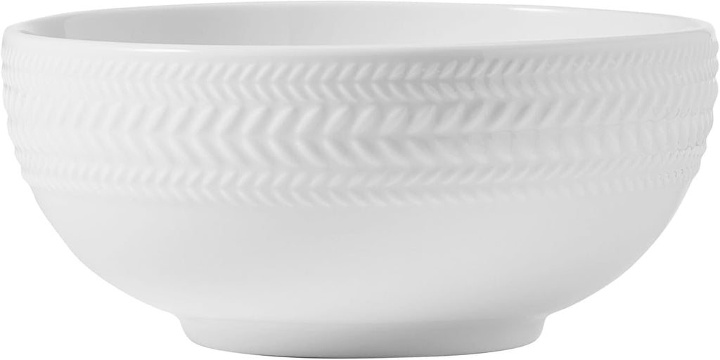 Pfaltzgraff Josephine 24-Piece Dinnerware Set - Elegant Porcelain Dish Set for 8 | Embossed Basket Weave Design, White