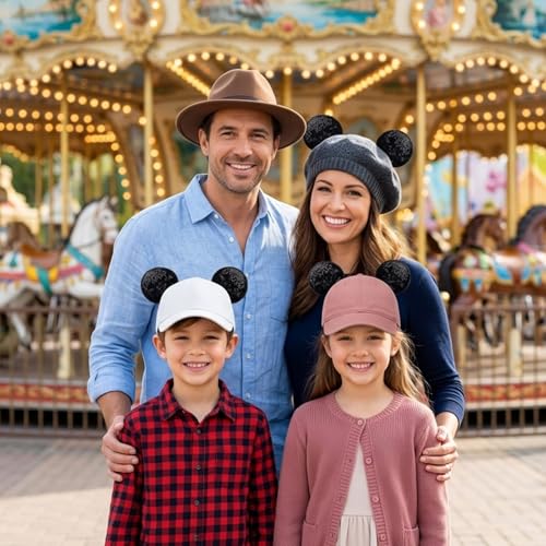 ZIYIZE Black Magnetic Mouse Ears for Hats - Clip-On Accessory