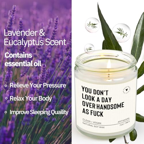 Romantic Lavender Candle for Him - Perfect Gift for Boyfriend, Husband, or Dad - 7oz