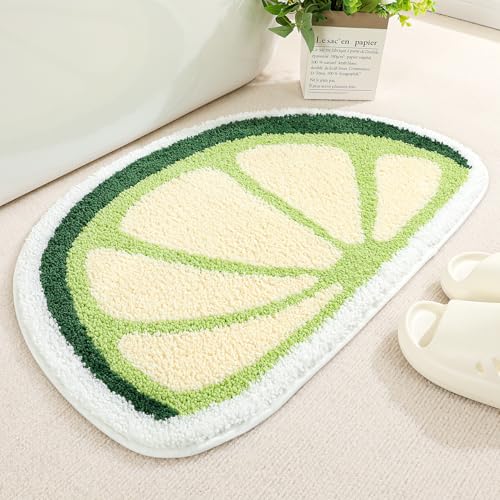 Molesun Lime Bath Mat - Plush Microfiber Non-Slip, 16x24