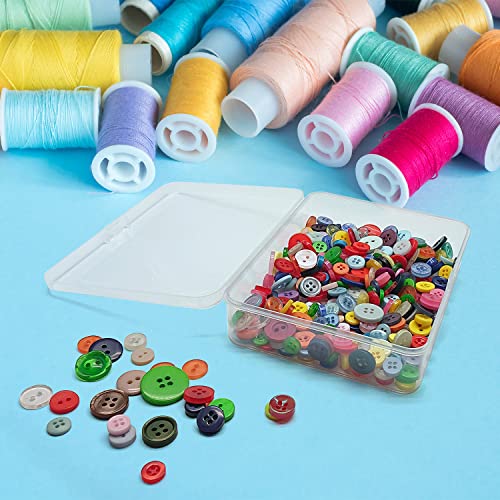 Mini Plastic Storage Containers - 6 Pcs Rectangle Boxes for Crafts