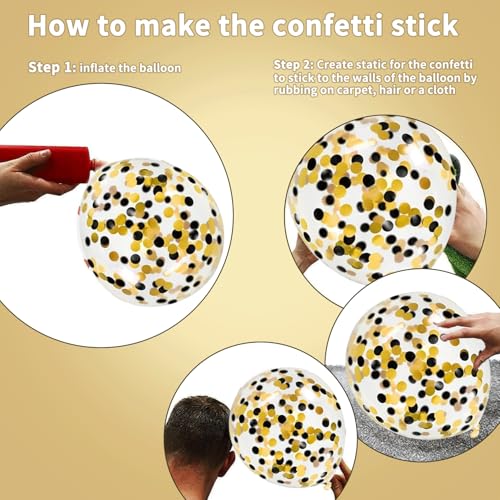 Blocesa Black Gold White Balloon Arch Kit - 50pcs 12in Latex