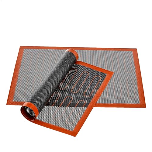 Amazon Basics 15.7 x 11.8 Inch Non-Stick Silicone Baking & Pastry Mat - Reusable, Heat Resistant, Non-Slip, Easy Clean, 2 Pack