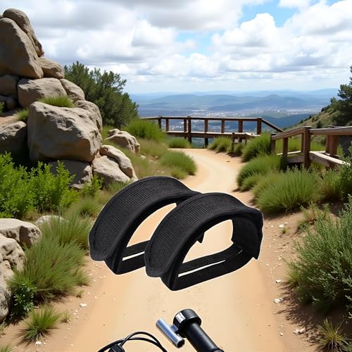 2 Pcs Black Beam Strap Pedal Straps Cycling Kids Bike Foot Pedal Straps Toe Clips Straps Tape for Fixed Gear Bike Pedals and Cleats Parts