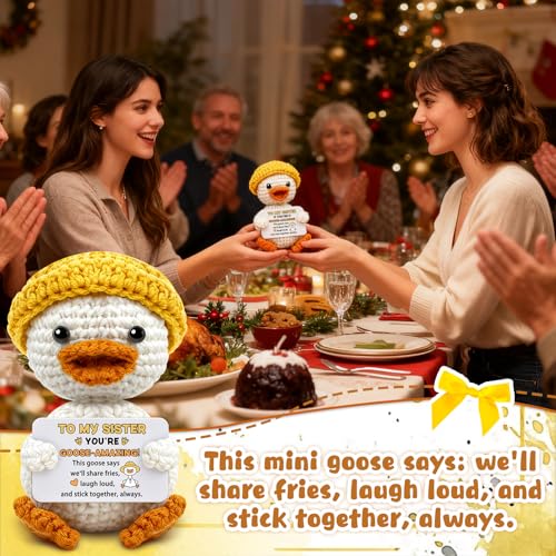 Handmade Positive Goose Crochet Doll for Sisters & Friends