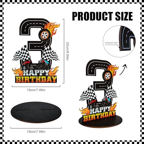 Truck 3rd Birthday Number Sign - Wooden Table Centerpiece Decoration