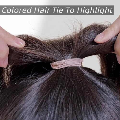 Richintol Stretchy Soft Hair Ties 10Pcs - No Damage Colorful Elastic Hair Bands for Thick and Thin Hair