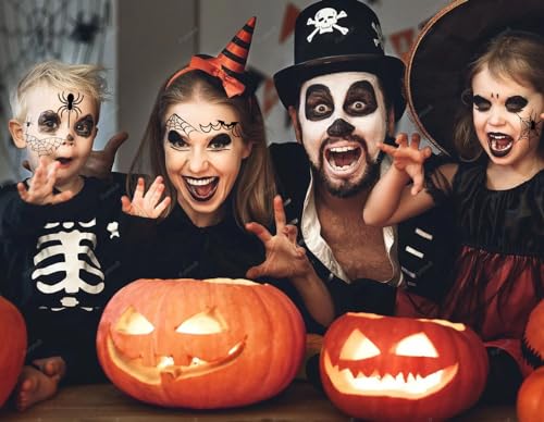 Furimuk 9 Sheets Halloween 3D Spider Web Temporary Tattoos Face Makeup