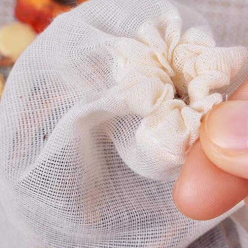 60PCS Reusable Cotton Drawstring Tea Bags - 3x4" Cheesecloth Straining Bags