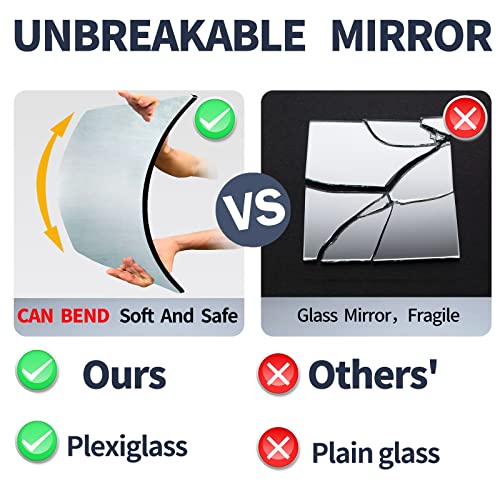 Unbreakable Tabletop Makeup Mirror, 8.8" x 6.3" Shatterproof Desk Vanity