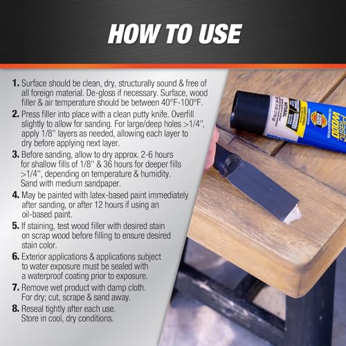 DAP Plastic Wood Latex Filler, White, 6 Oz – Professional Wood Repair