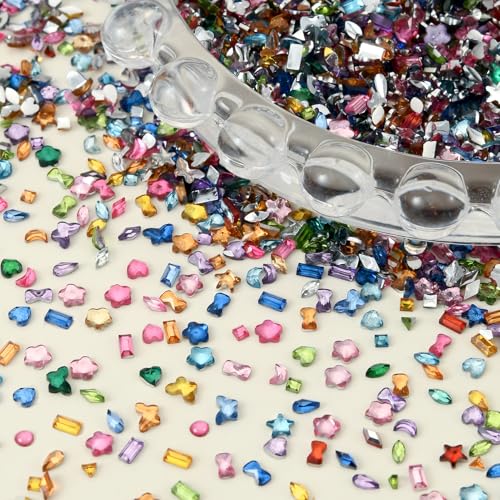 OPMADM 15000Pcs Colorful Nail Rhinestones and 3D Art Charms Kit