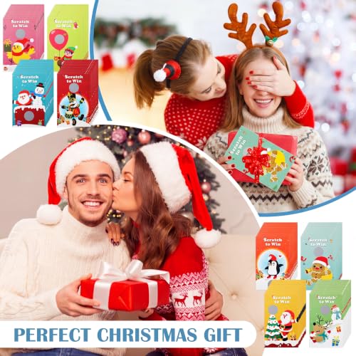Christmas Scratch Off Cards Party Game Set - 96 Pcs Holiday Raffle Tickets