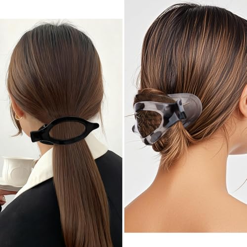Atoden Flat Hair Claw Clips Large Non-Slip Duckbill Barrettes 4Pcs