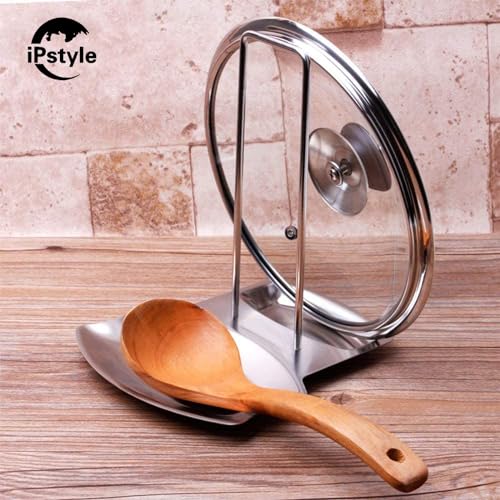 Stainless Steel Pan Lid Holder & Spoon Rest Organizer - iPstyle