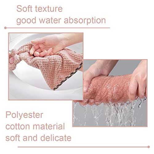 2Pcs Hanging Hand Towels, Super Soft Absorbent Coral Fleece Kitchen Towels