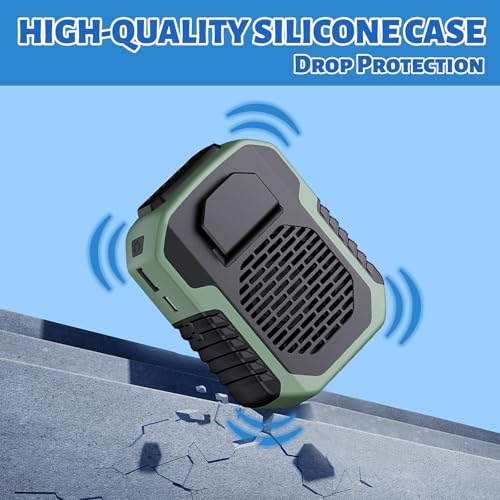 UHOUSEST Portable Waist Fan, 6000mAh Rechargeable Wearable Fan - Green