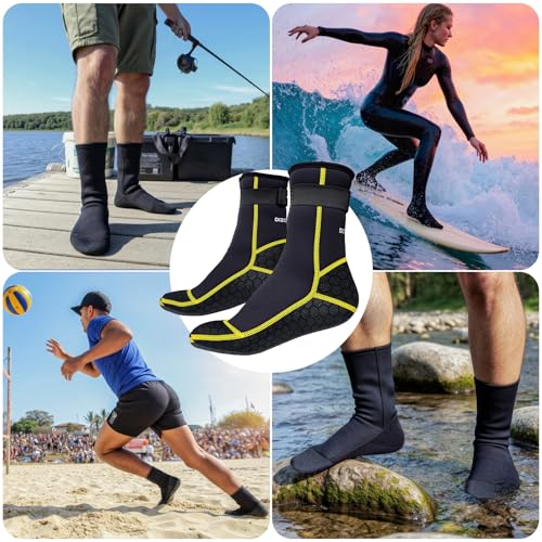 3mm Neoprene Water Socks, Anti-Slip Wetsuit Booties for Sand Proof Beach Volleyball, Scuba Diving Surfing Kayaking
