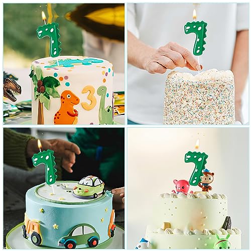 TOYMIS Dinosaur Number 7 Birthday Candle 2.8 Inch Cake Topper for Kids Party
