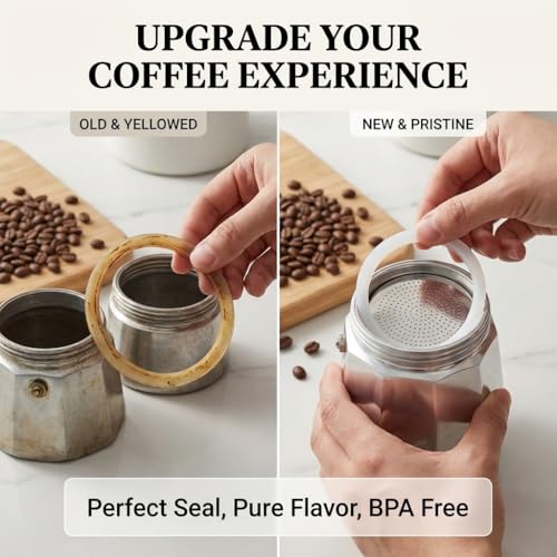 Sivaphe 3 Cup Moka Pot Replacement Infuser & Gasket Set