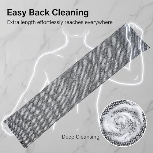 Zelqwv Black Exfoliating Shower Towel for All Skin Types – Reusable Body Cloth