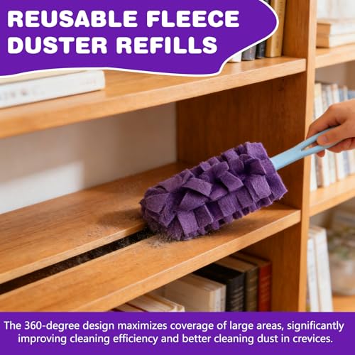 Reusable Fleece Duster Refills - Washable Cleaning Pads, 5 Pack