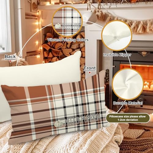 Benjia 12x20 Autumn Throw Pillow Covers Set of 2 - Watercolor Design